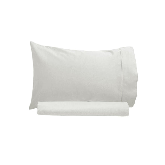 NNEDSZ 250TC 100% Cotton Sheet Set Single Off White