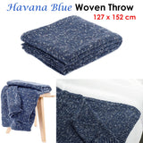 NNEDSZ Havana Blue Woven Throw Rug 127 x 152 cm
