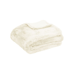 NNEDSZ Luxury Faux Sheep Wool Fur Throw Rug Ivory
