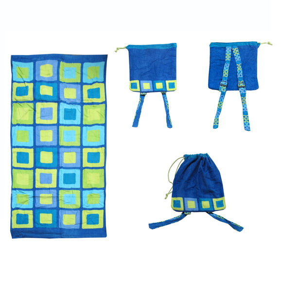 NNEDSZ Kids Beach Towel N Bag Cubes