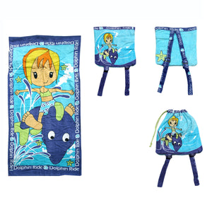 NNEDSZ Kids Beach Towel N Bag Dolphin
