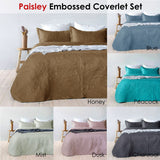 NNEDSZ Paisley Embossed Blue Coverlet Set Queen/King