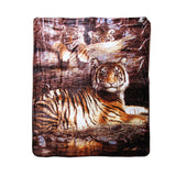 NNEDSZ 375gsm 1 Ply 3D Print Faux Mink Blanket Queen 200x240 cm Tiger Family
