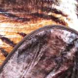 NNEDSZ 375gsm 1 Ply 3D Print Faux Mink Blanket Queen 200x240 cm Tiger Family