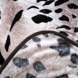 NNEDSZ 375gsm 1 Ply Animal Print Faux Mink Blanket Queen 200x240 cm Jaguar