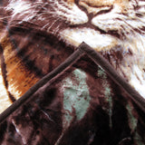NNEDSZ 675gsm 2 Ply 3D Print Faux Mink Blanket Queen 200x240 cm Tiger Family