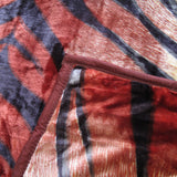 NNEDSZ 675gsm 2 Ply Animal Print Faux Mink Blanket Queen 200x240 cm Tiger