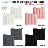 NNEDSZ Set of 2 Colter Cotton Chair Pads Black
