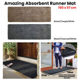 NNEDSZ Amazing Absorbent Runner Mat 150 x 57 cm Brown/Taupe/White