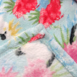 NNEDSZ 190GSM Fashion Printed Ultra Soft Coral Fleece Throw 127 x 152cm Cockatoo Sky Blue