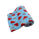 NNEDSZ 190GSM Girls Cute Ultra Soft Coral Fleece Throw 127 x 152cm Watermelon & Cherries