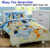 NNEDSZ Caprice Bluey Fun Reversible Licensed Quilt Cover Set Double