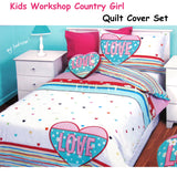 NNEDSZ Kids Workshop Country Girl Quilt Cover Set Single