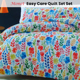 NNEDSZ Monet Flora Easy Care Quilt Cover Set Queen