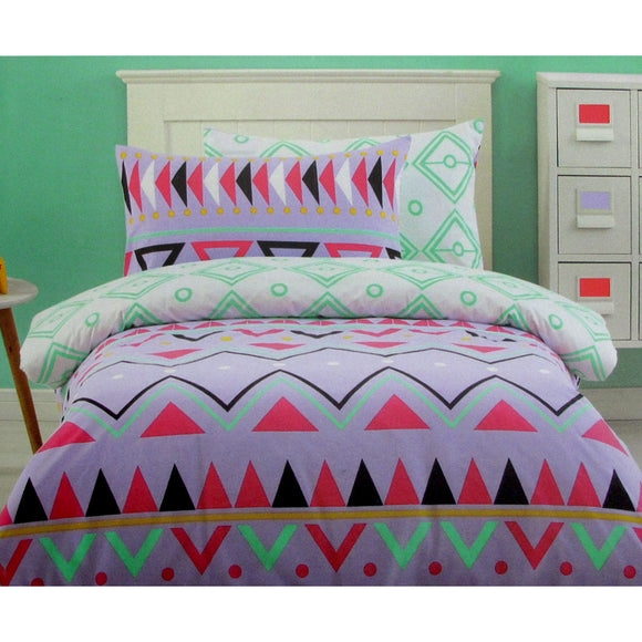 NNEDSZ 250TC Tribal Dream 100% Cotton Quilt Cover Set Single