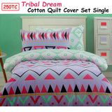 NNEDSZ 250TC Tribal Dream 100% Cotton Quilt Cover Set Single