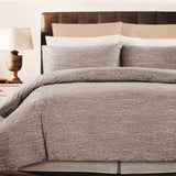 NNEDSZ Weaves Coffee Easy Care Quilt Cover Set Queen