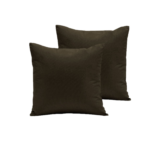 NNEDSZ Pair of Polyester Cotton European Pillowcases Chocolate