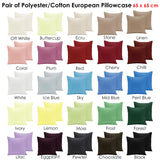 NNEDSZ Pair of Polyester Cotton European Pillowcases Chocolate
