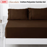 NNEDSZ Hotel Living 250TC Chocolate Cotton Rich Combo Set Queen 38cm