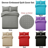 NNEDSZ Designer Selection Denver Embossed Quilt Cover Set Grey King