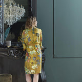 NNEDSZ Bedding House Van Gogh Partout des Fleurs Gold Kimono Bath Robe Large/Extra Large