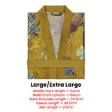 NNEDSZ Bedding House Van Gogh Partout des Fleurs Gold Kimono Bath Robe Large/Extra Large