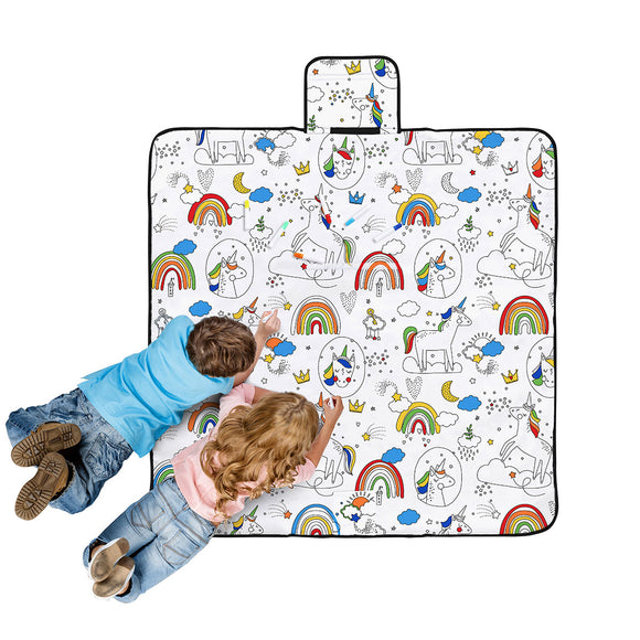 NNEDSZ Dream Big Colour Me In Picnic Blanket 125 x 125 cm