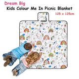NNEDSZ Dream Big Colour Me In Picnic Blanket 125 x 125 cm