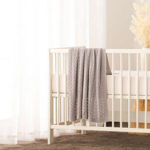 NNEDSZ Little Gem Lyla Grey Cotton Baby Blanket 75 x 100 cm