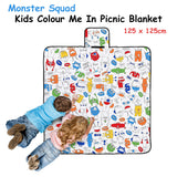 NNEDSZ Monster Squad Colour Me In Picnic Blanket 125 x 125 cm