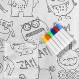 NNEDSZ Monster Squad Colour Me In Picnic Blanket 125 x 125 cm