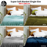 NNEDSZ Accessorize Super Soft Blanket Single Size 160 x 240 cm Grey