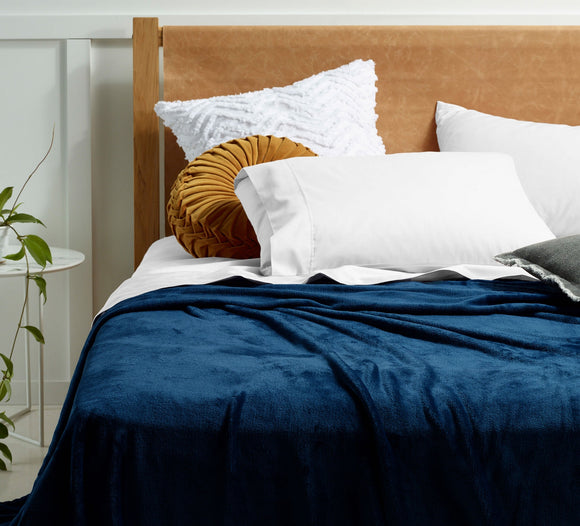 NNEDSZ Accessorize Super Soft Blanket Queen/King Ink Blue