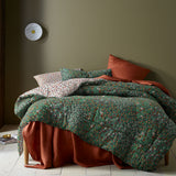 NNEDSZ Accessorize Lisa Green Washed Cotton Printed 3 Piece Comforter Set Queen