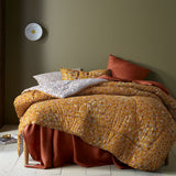 NNEDSZ Accessorize Lisa Ochre Washed Cotton Printed 3 Piece Comforter Set Queen