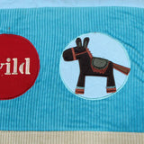 NNEDSZ Wild Wild West Blue Embroidered Comforter with Bonus Cushion