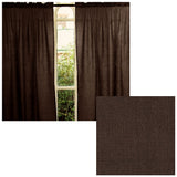 NNEDSZ Pair of Polyester Cotton Rod Pocket Unlined Curtains 110 x 213 cm each Chocolate Dots