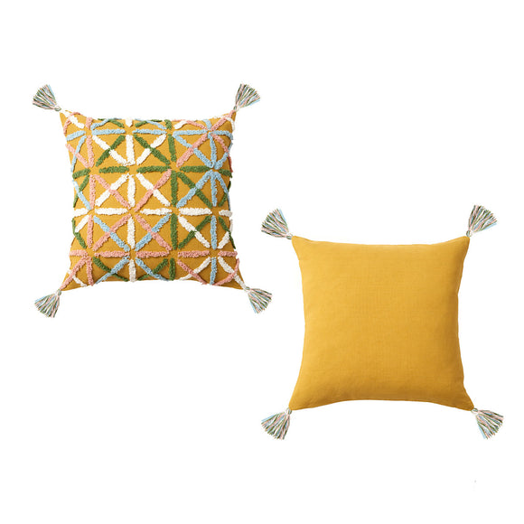 NNEDSZ Accessorize Adena Ochre Filled Square Cushion
