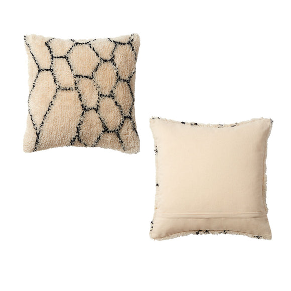 NNEDSZ Accessorize Alba Natural Black Filled Square Cushion