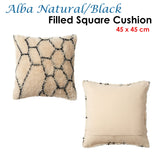 NNEDSZ Accessorize Alba Natural Black Filled Square Cushion