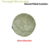NNEDSZ Bedding House Van Gogh Blossom Sage Round Filled Cushion 40cm Diameter