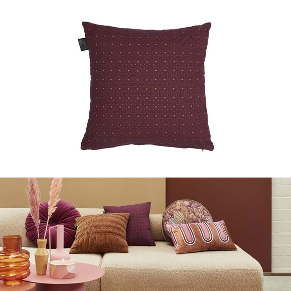 NNEDSZ Bedding House Chelsy Plum (Also Known as Purple) Square Filled Cushion 40cm x 40cm