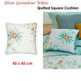 NNEDSZ Studio Fleur Grandeur White Quilted Square Cushion