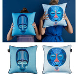 NNEDSZ Bedding House Mascarade Blue Filled Square Cushion