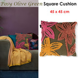 NNEDSZ Bedding House Posy Olive Green Filled Square Cushion