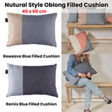 NNEDSZ Bedding House Reweave Blue Filled Cushion 40cm x 60cm