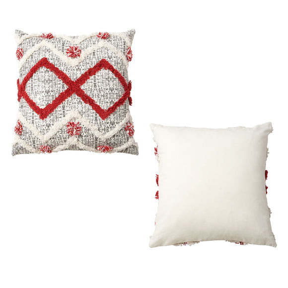 NNEDSZ Accessorize Ronan White Red Filled Square Cushion