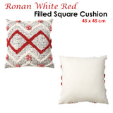 NNEDSZ Accessorize Ronan White Red Filled Square Cushion