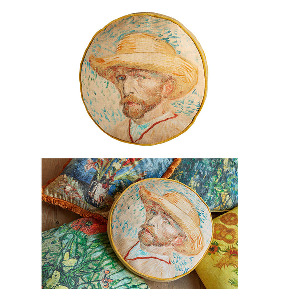 NNEDSZ Bedding House Van Gogh Self Portrait Round Cushion